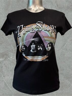 2 for $30 | Pink Floyd Black Tee with Pastel Rainbow Band Portrait